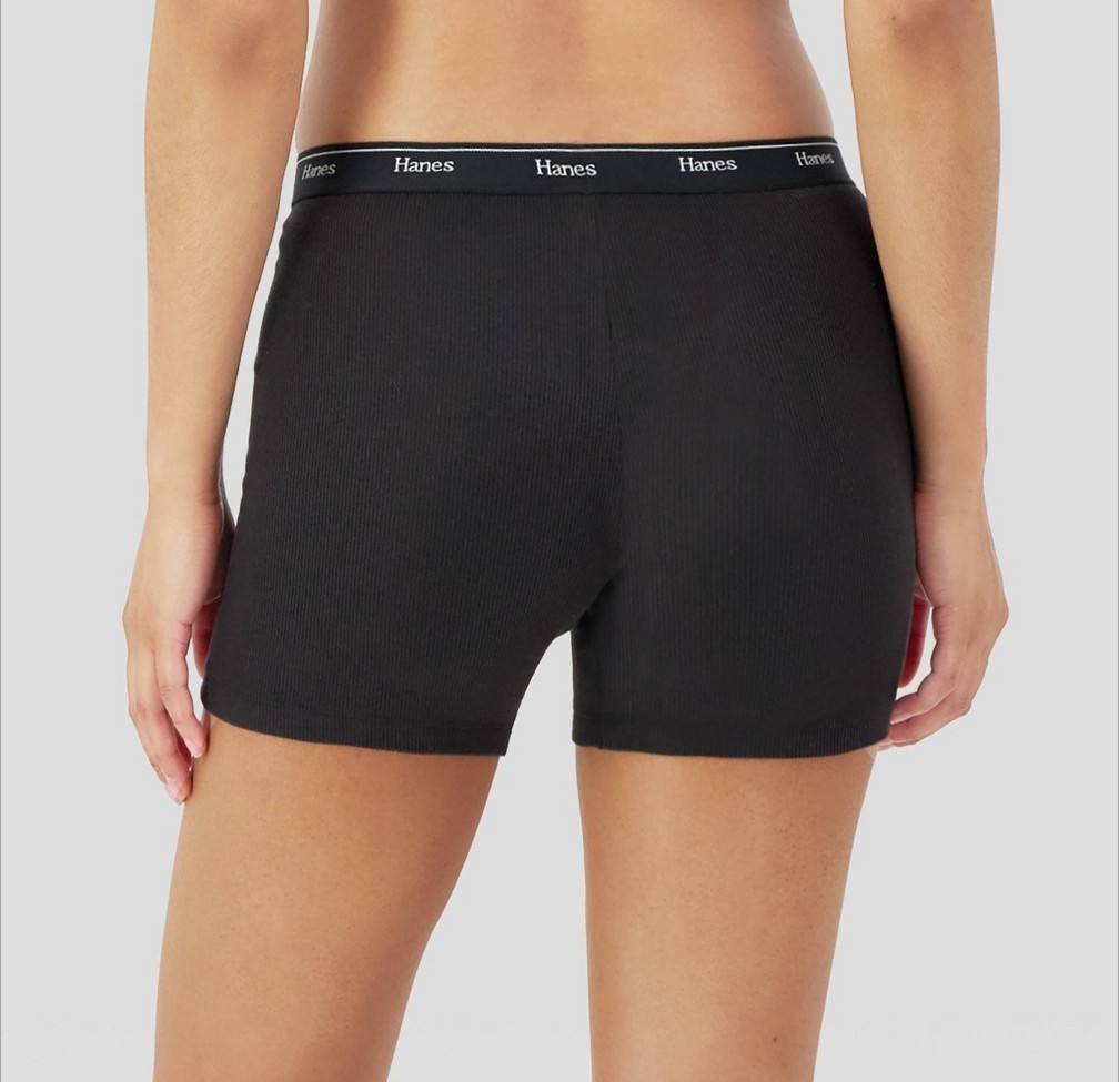 Hanes Women’s Mid-Thigh Boxer Brief Underwear Cotton Stretch – 7 L 3 pk