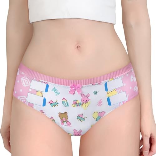 Women’s Soft Cotton Hipster Briefs Babydoll Baby Cuties ‘Oopsie’ Small Pink