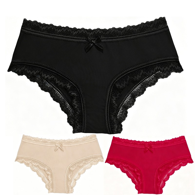 3 Pack Lot Sexy Ladies Womens Lace Panties Underwear Briefs Lingeries Bikinis