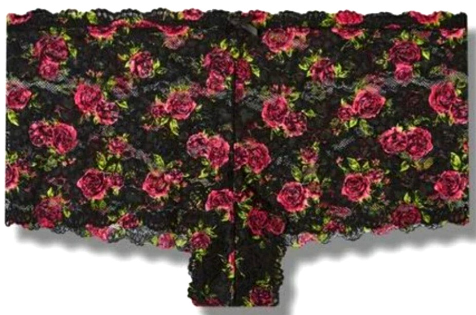 TORRID CURVE NWT 1X Black w/ Brushed Roses Simply Lace Mid Rise Cheeky Panty