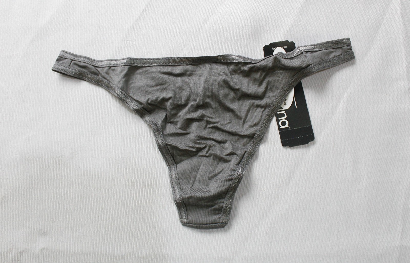 Felina Women’s So Smooth Modal Breathable Low Rise Thong DH3 Gray Small NWT
