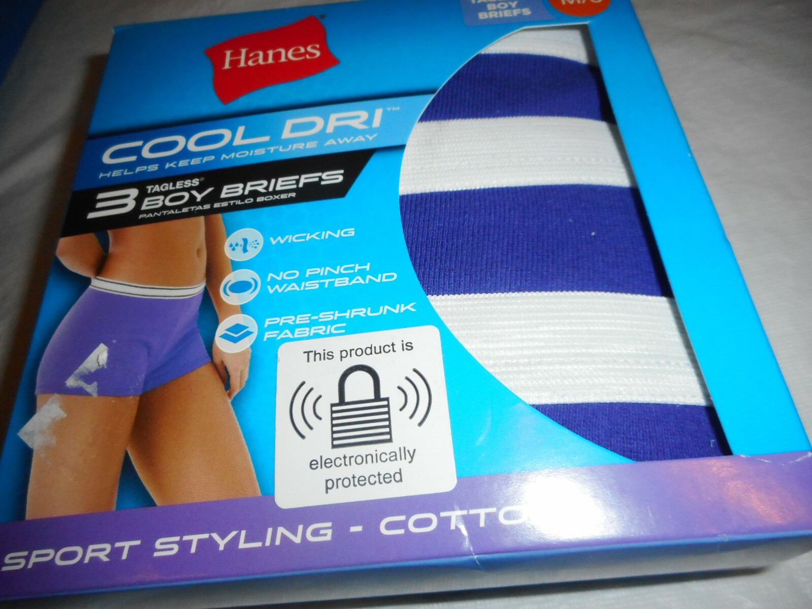 N/W/B Hanes Cool Dry 3 Tagless Briefs Small,Medium,Large