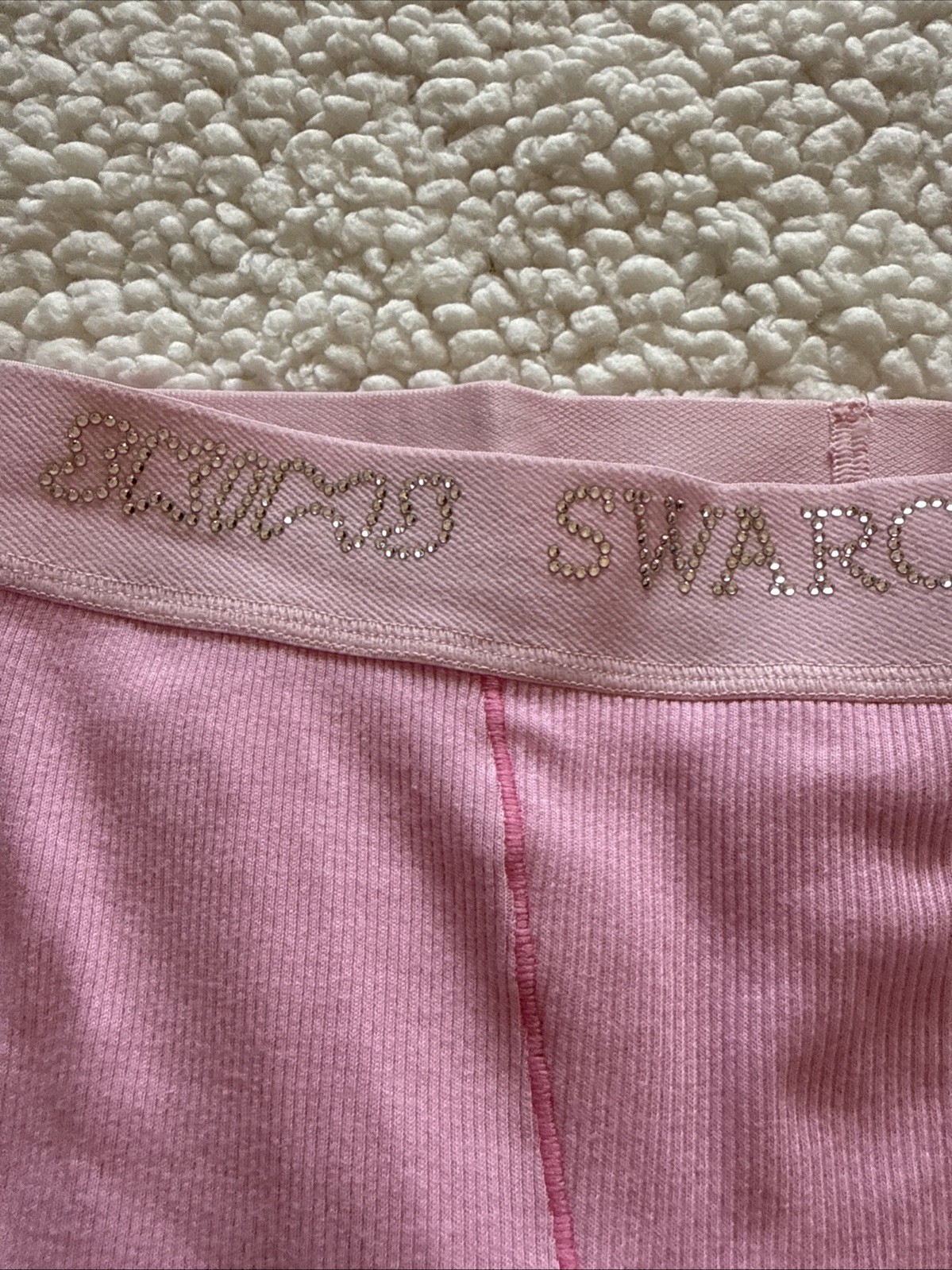 Skims Swarovski Bubble Gum Cotton Ribbed Boxers Size Small