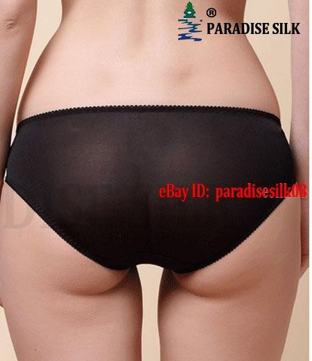 Women’s Pure Silk Knit Lace Front Low Rise Panties 2202