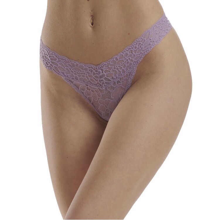 No Boundaries Juniors Lace Thong Panty XXL 19 New with Tags Purple Floral Nice