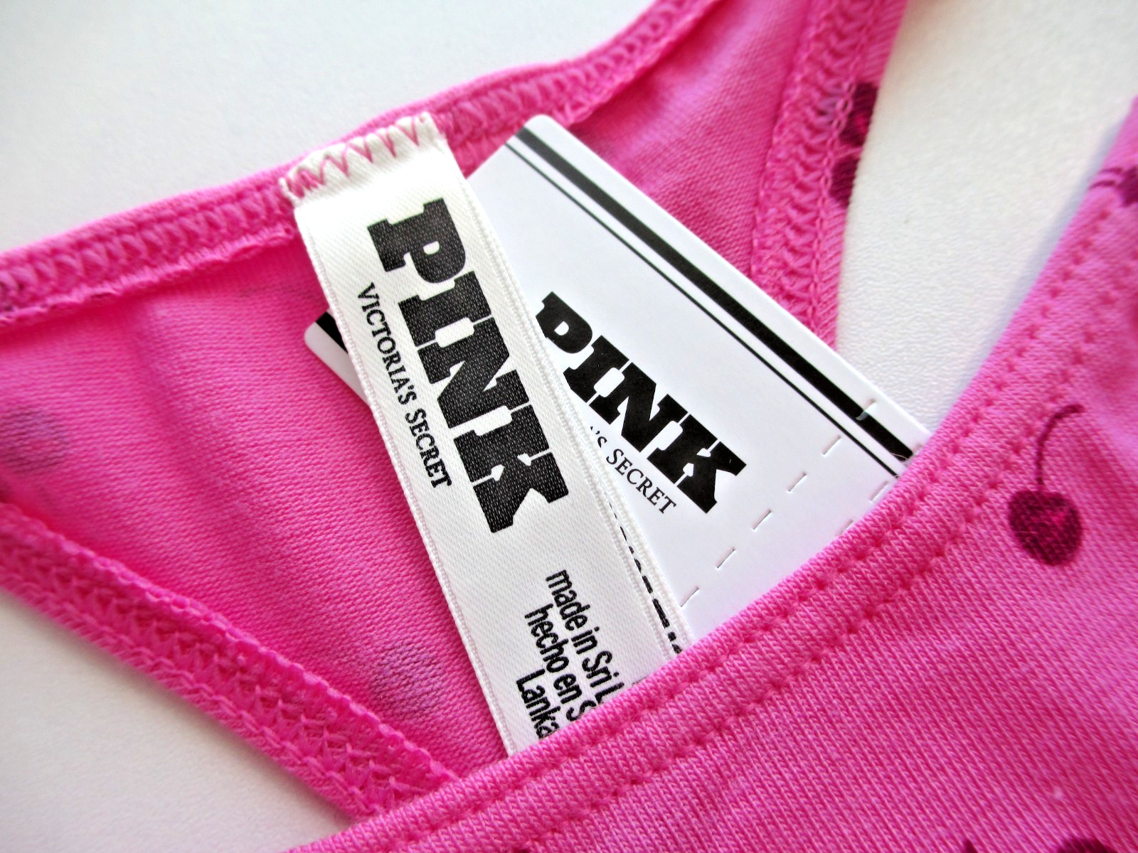 VICTORIA’S SECRET PINK Cotton Micro Thong Panty S M L Cherries NWT FREE SHIP 4+