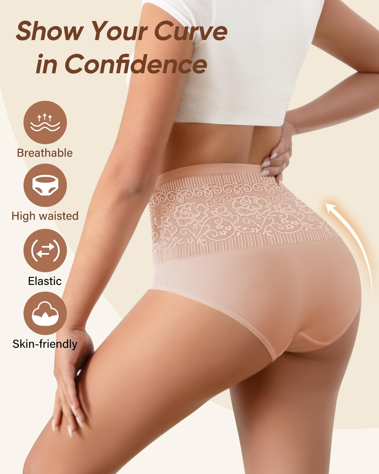 Women’s Cotton Underwear High Waisted Ladies Panties Postpartum 5 Pack Tummy …