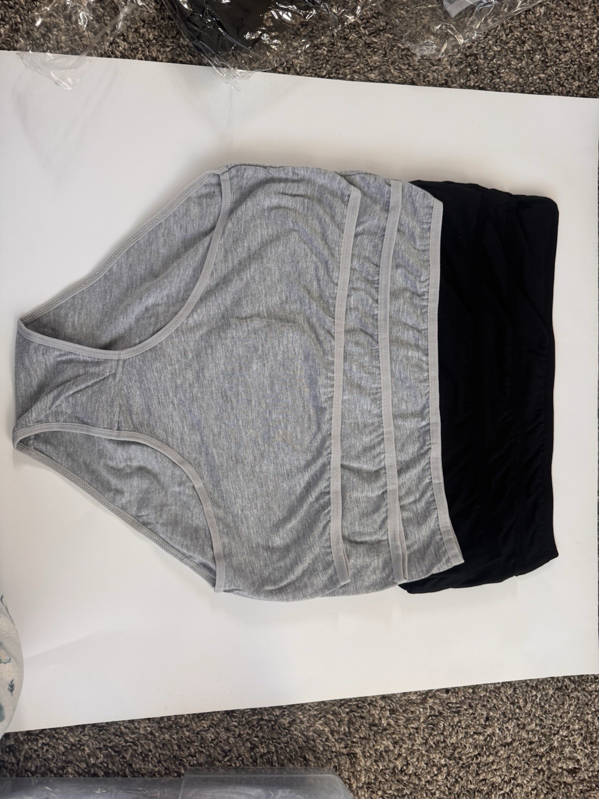 6 – Pack Cotton Brief Panties Women’s High Rise Solid Opaque Gray & Black 6XL