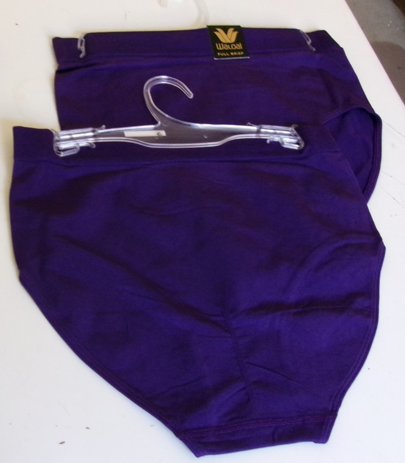 2 Wacoal Full Brief Panty Size Large Style 838175 Purple Indigo (599)