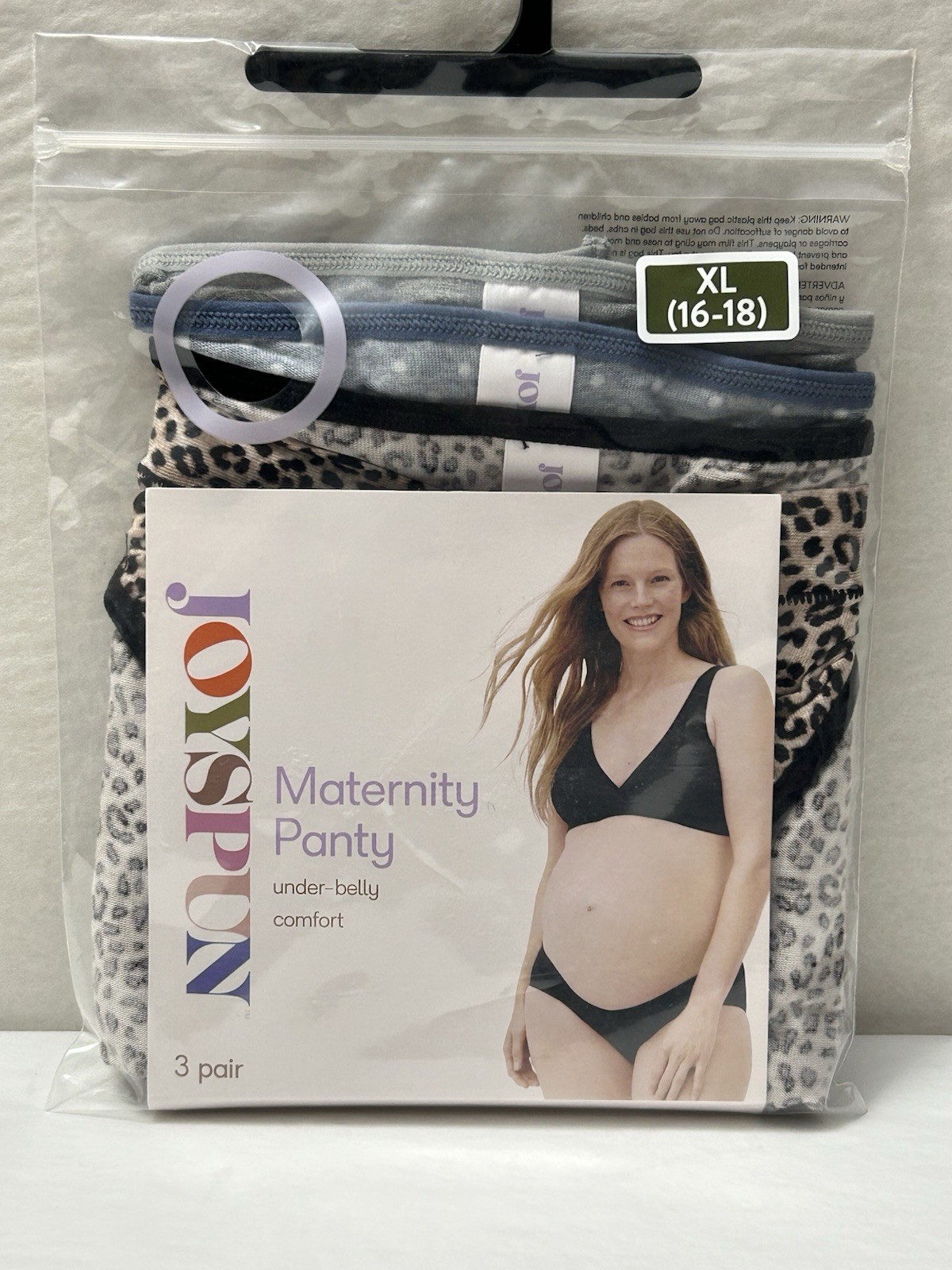 New JOYSPUN Maternity Under Belly Panty Underwear 3-Pair Size 16-18 XL (D1)