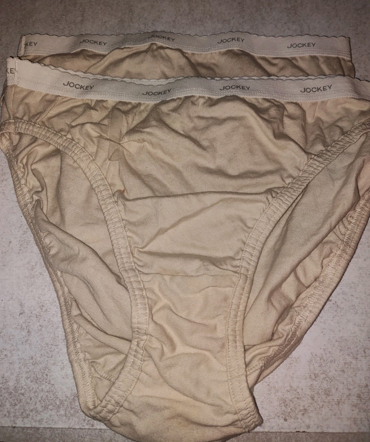 2 pcs Of Jockey Brief Underwear Panties Beige (Stain) 100% Cotton