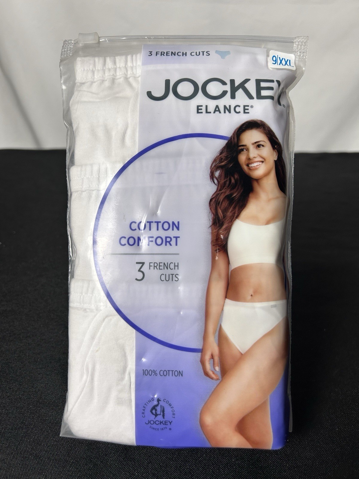 Jockey Elance Women’s French Cut Underwear – Size 9 – White – 3-Pack