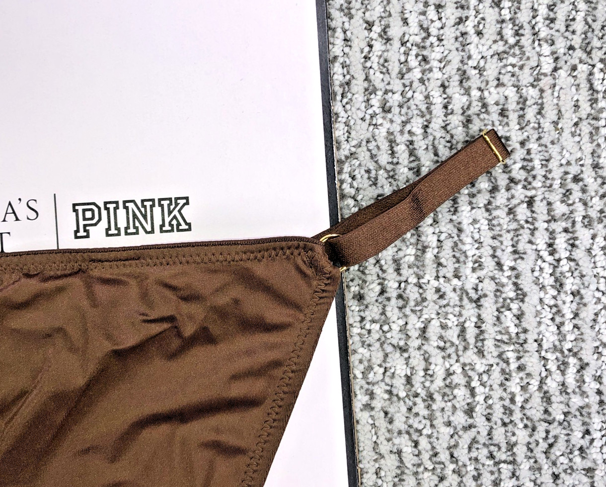 Victoria’s Secret Very Sexy NWT Large Brown Adjustable V String Hardware Panty