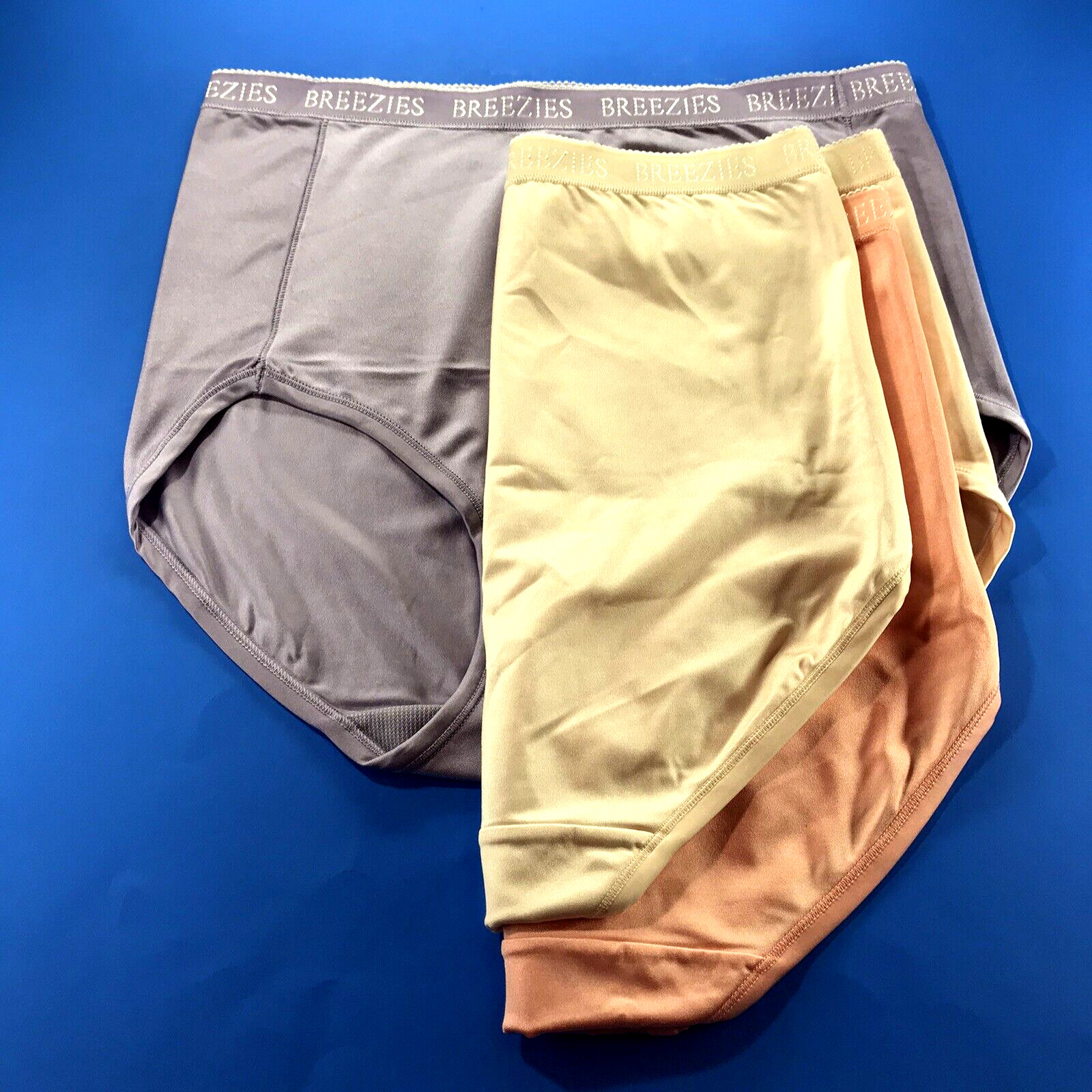 Breezies – Large – Nylon Microfiber Women’s Full Brief- 3 Pack-See Description