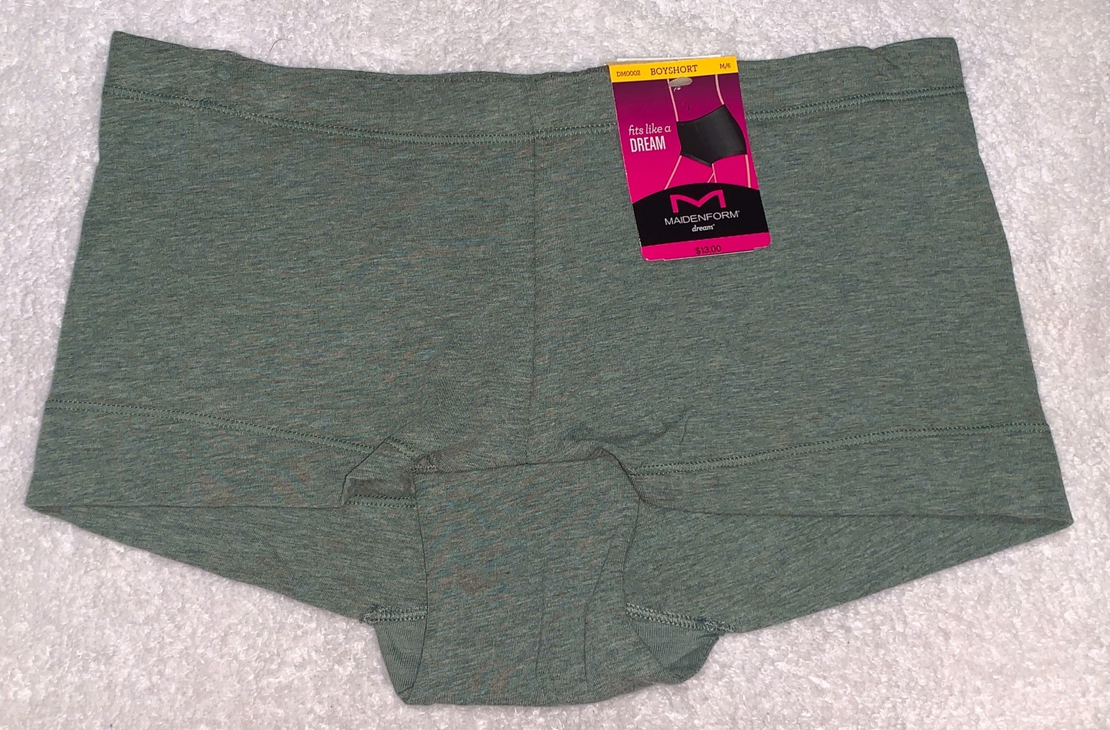 MAIDENFORM Dream Tailored Cotton Green Heather Boyshort Panty Womens S M XL 2XL