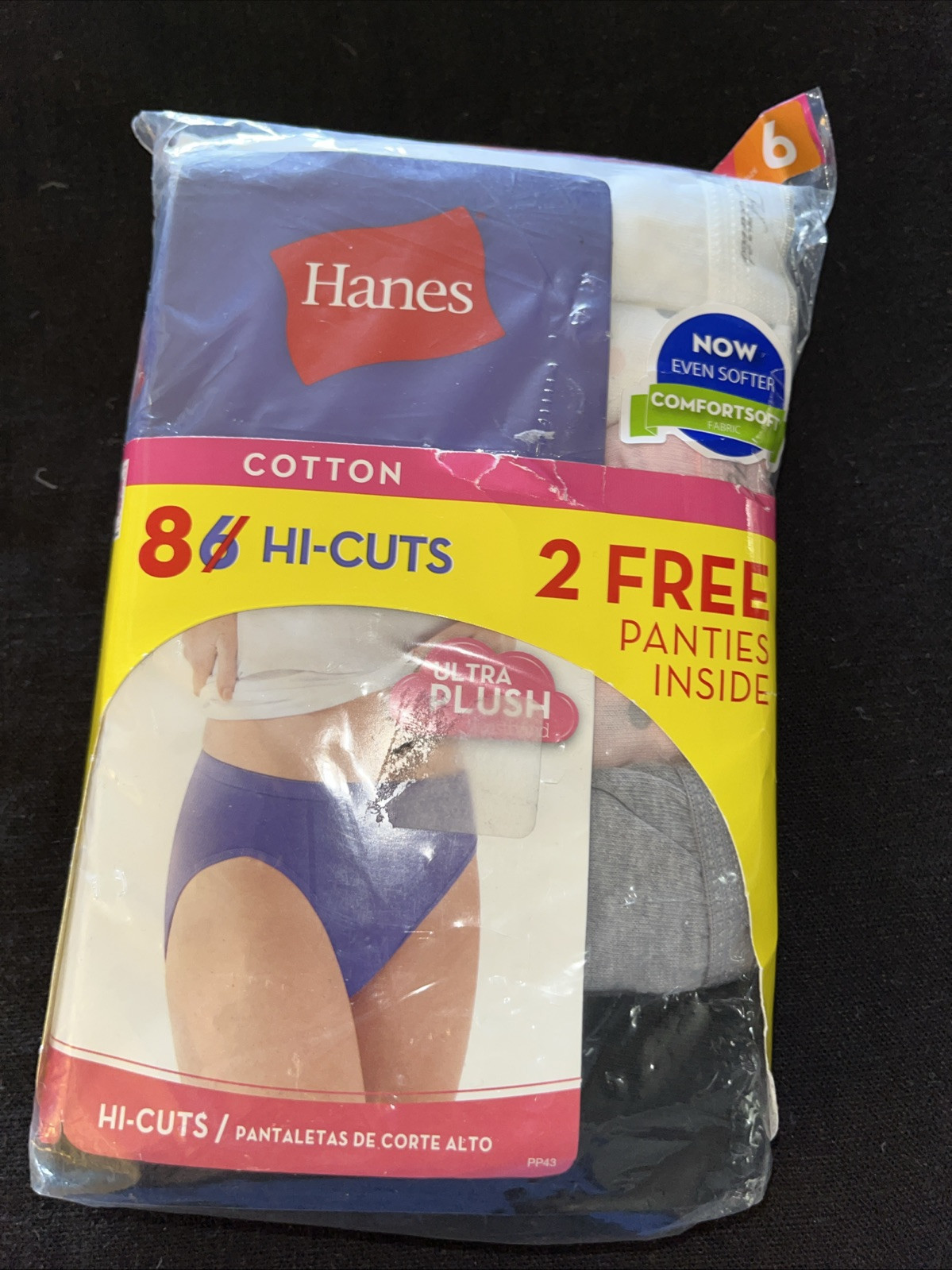 Hanes No Ride Up Cotton Hi-Cut Panties 8 Pack Women’s Underwear Lady’s Tag-Free