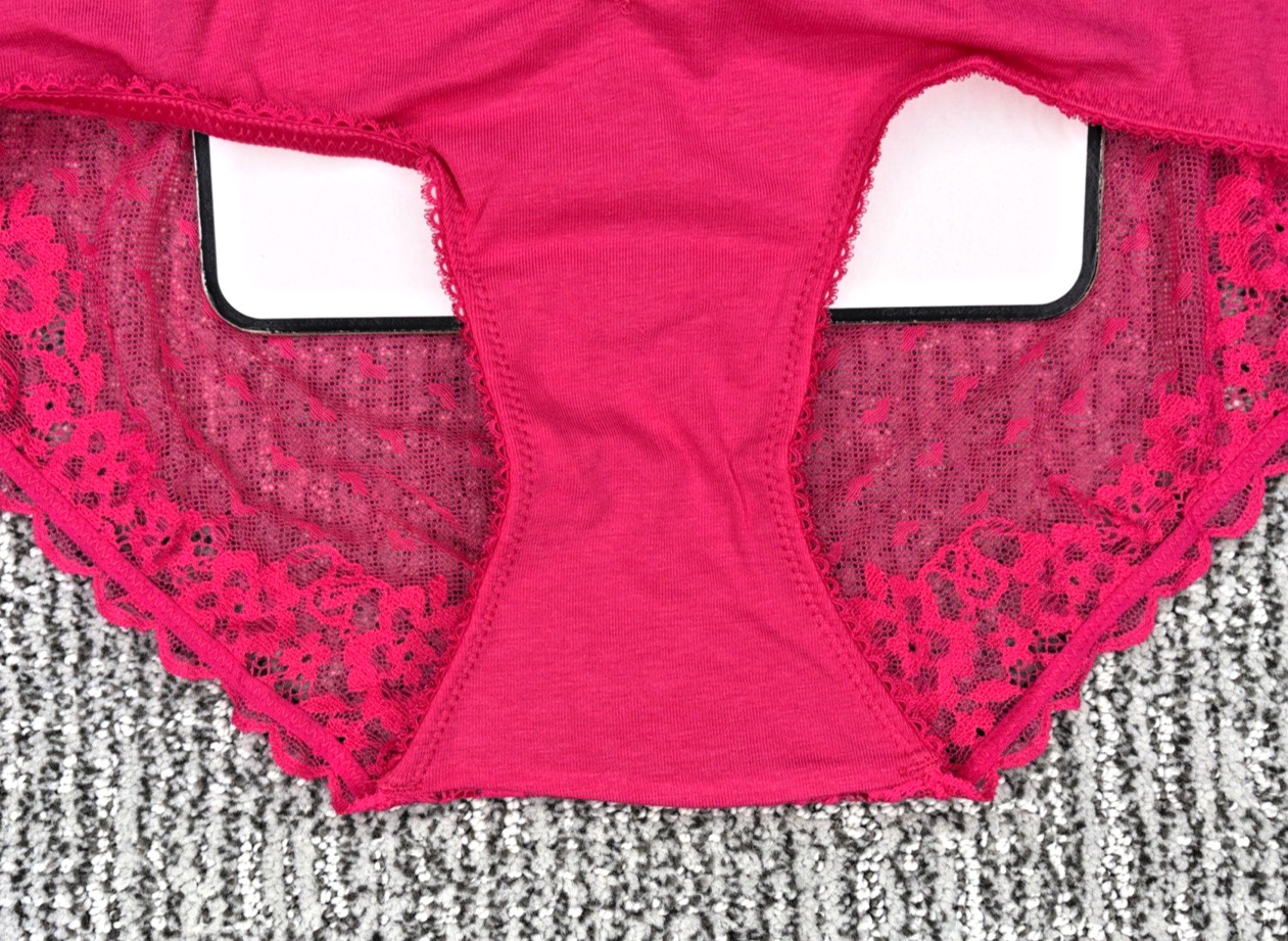 Victoria’s Secret NWT Medium Pink Heart Lace Hiphugger Panty Sexy Sheer Rosette