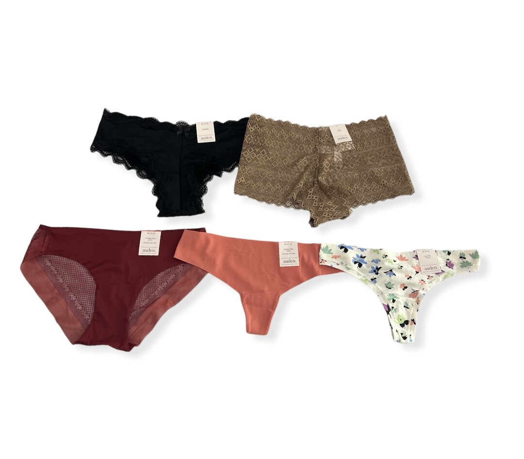 Women’s 5pk Assorted Styles & Colors Underwear – Auden – XS (0-2) – S554