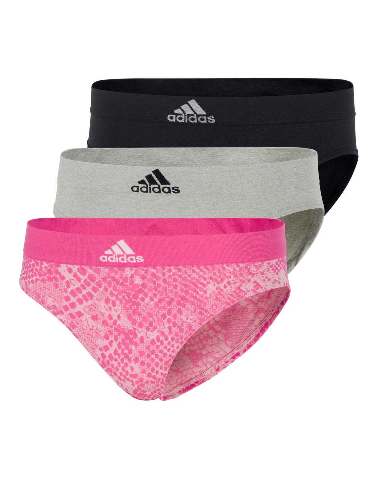 adidas Women’s Seamless Hipster Underwear Multipack – Pink/Mahogany/Black