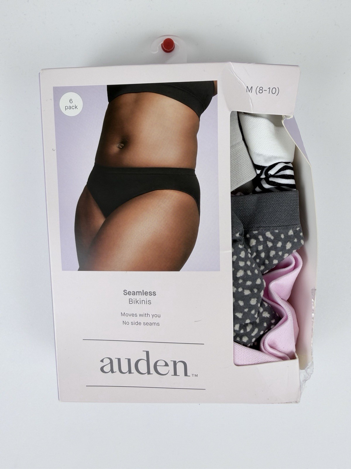 Auden Women’s Size MEDIUM(8/10) Multicolor Seamless Panties 6 pack OPEN BOX