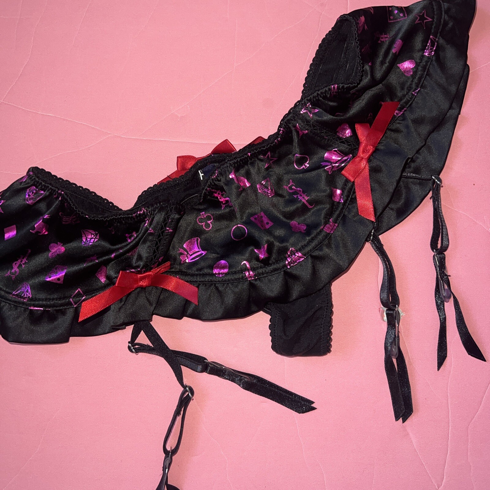 VICTORIA’S SECRET S garter THONG panty Skirt BLACK PINK red SEXY LITTLE THINGS