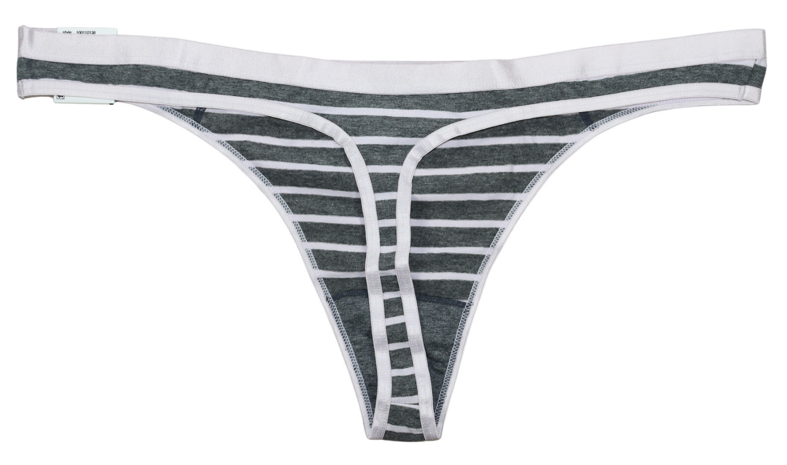 Jenni Jennifer Moore Striped Thong Panty Women’s Underwear XXXL NWT Pink/Grey