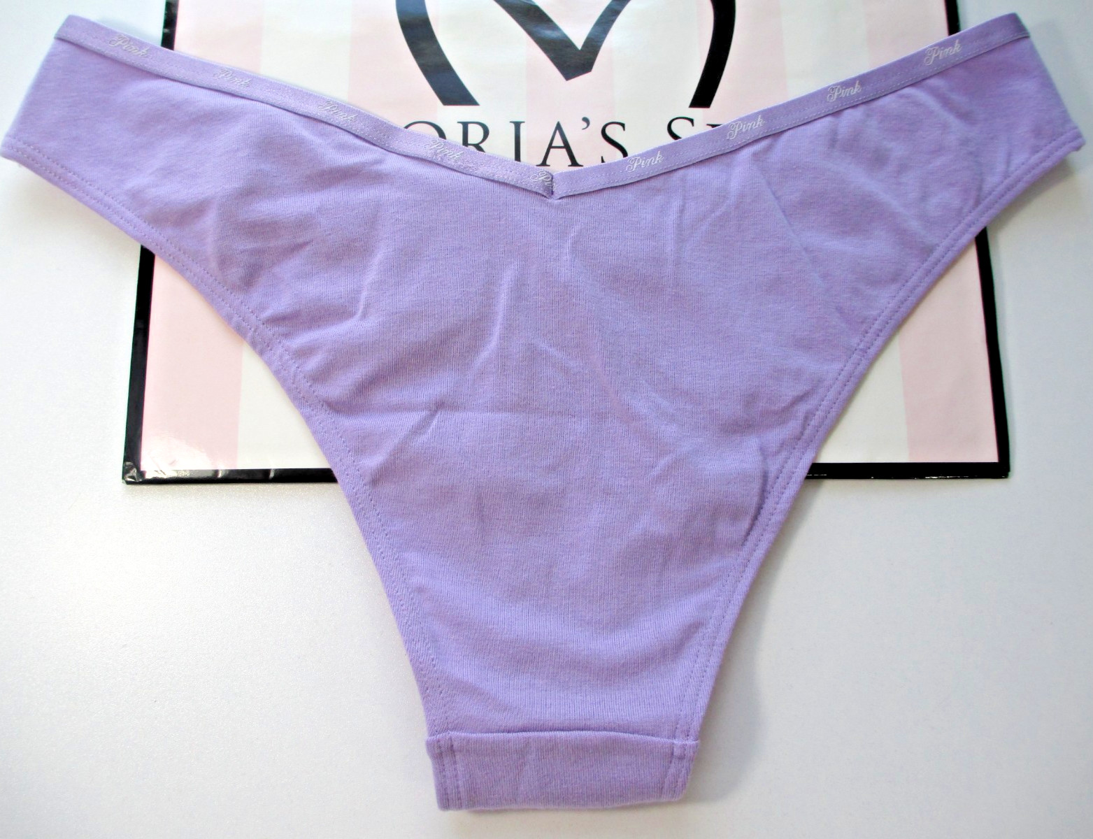 VICTORIA’S SECRET PINK Cotton Tanga High Leg Cheeky Panty S M L Purple NWT VS