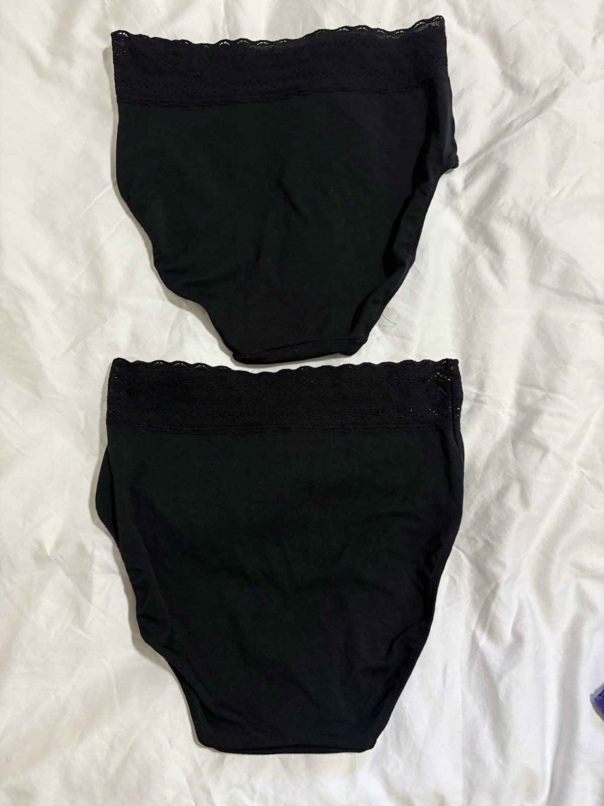MeUndies UltraModal™ Lace High-Waisted Brief Black Panties size Small 2 pairs