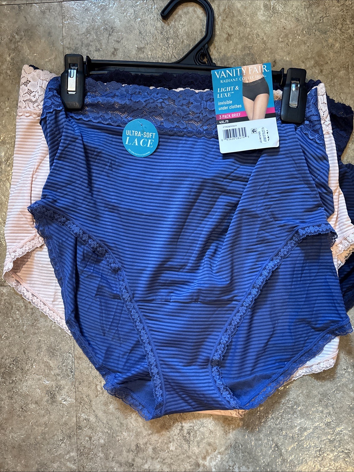 Vanity Fair Radiant Light & Luxe Soft Lace Brief Panties 3Pack Multiple Sz 4xl
