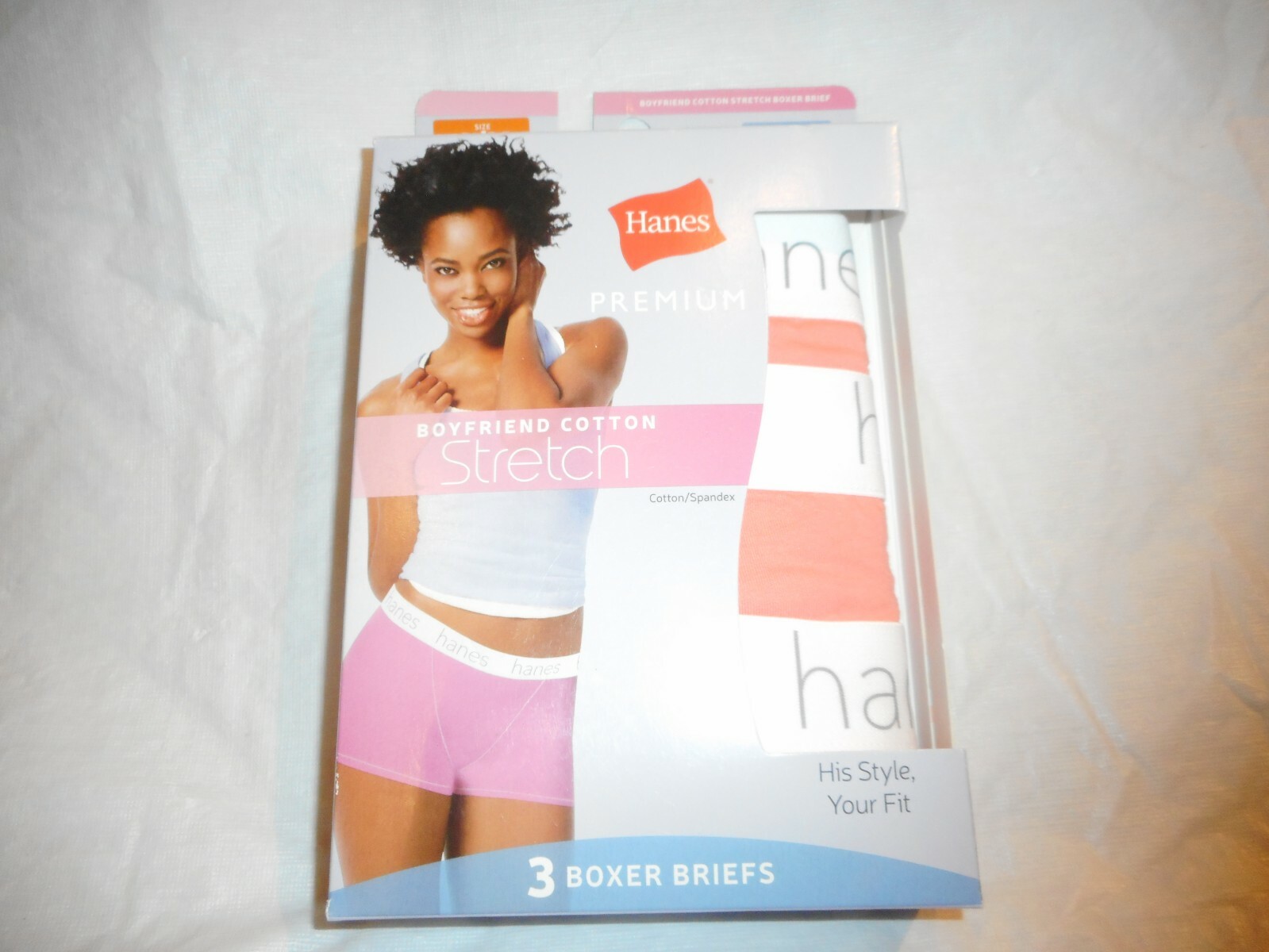 N/W/B 3 PK Hanes Women Orange/White/Gray Premiun Boxer Panty SIZE 6M