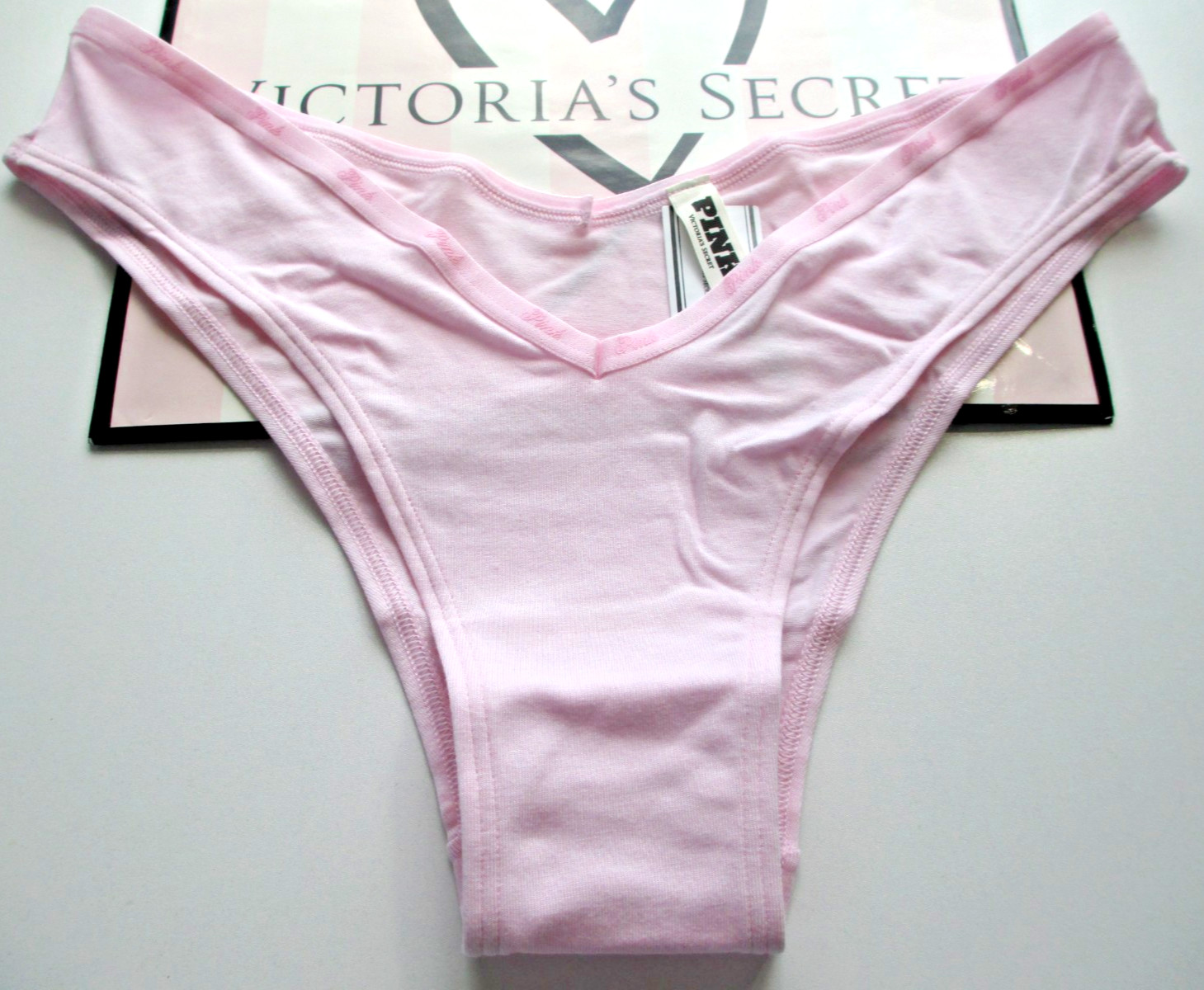 VICTORIA’S SECRET PINK Cotton Tanga High Leg Cheeky Panty S M L XL Pink Tulip VS