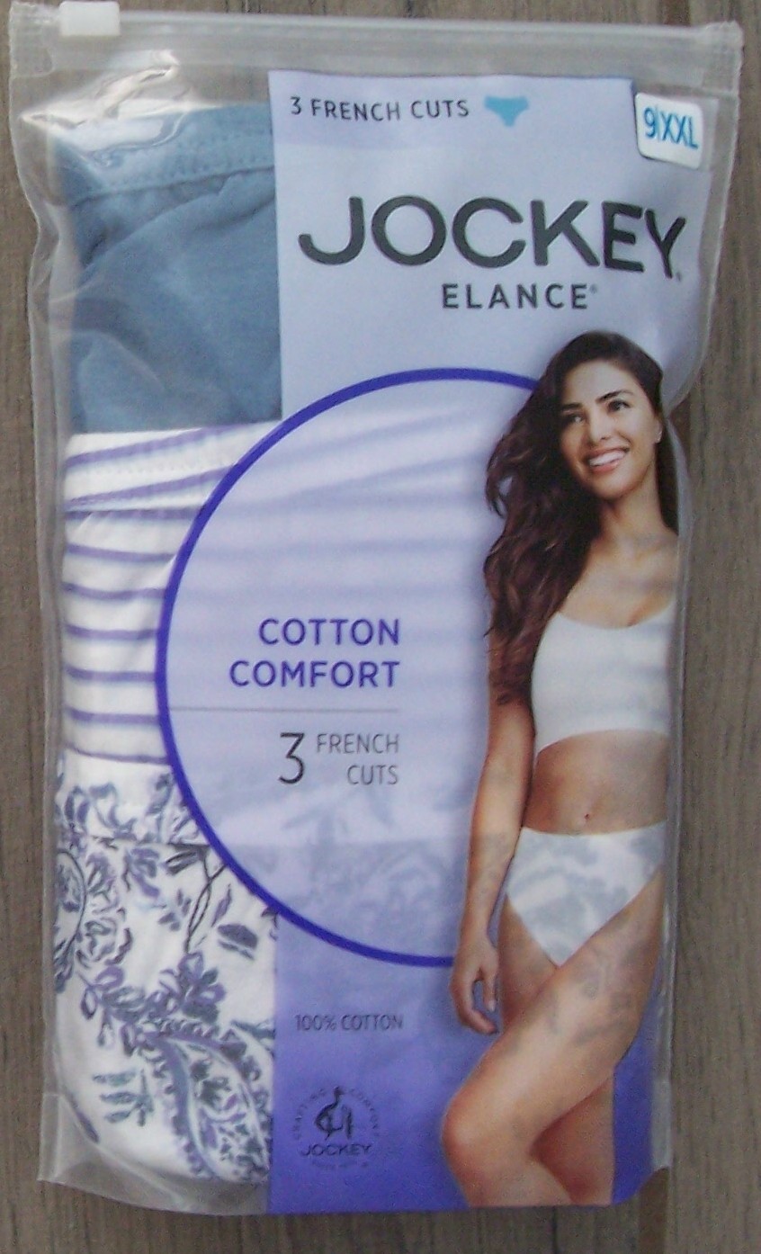 3 JOCKEY Elance 100% Combed Cotton French Cuts Panties Size 9 10 or 11