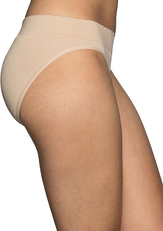 3 Pack Vanity Fair No Pinch No Show Seamless BIKINI Maroon/Quartz/Neutral 5 6 7