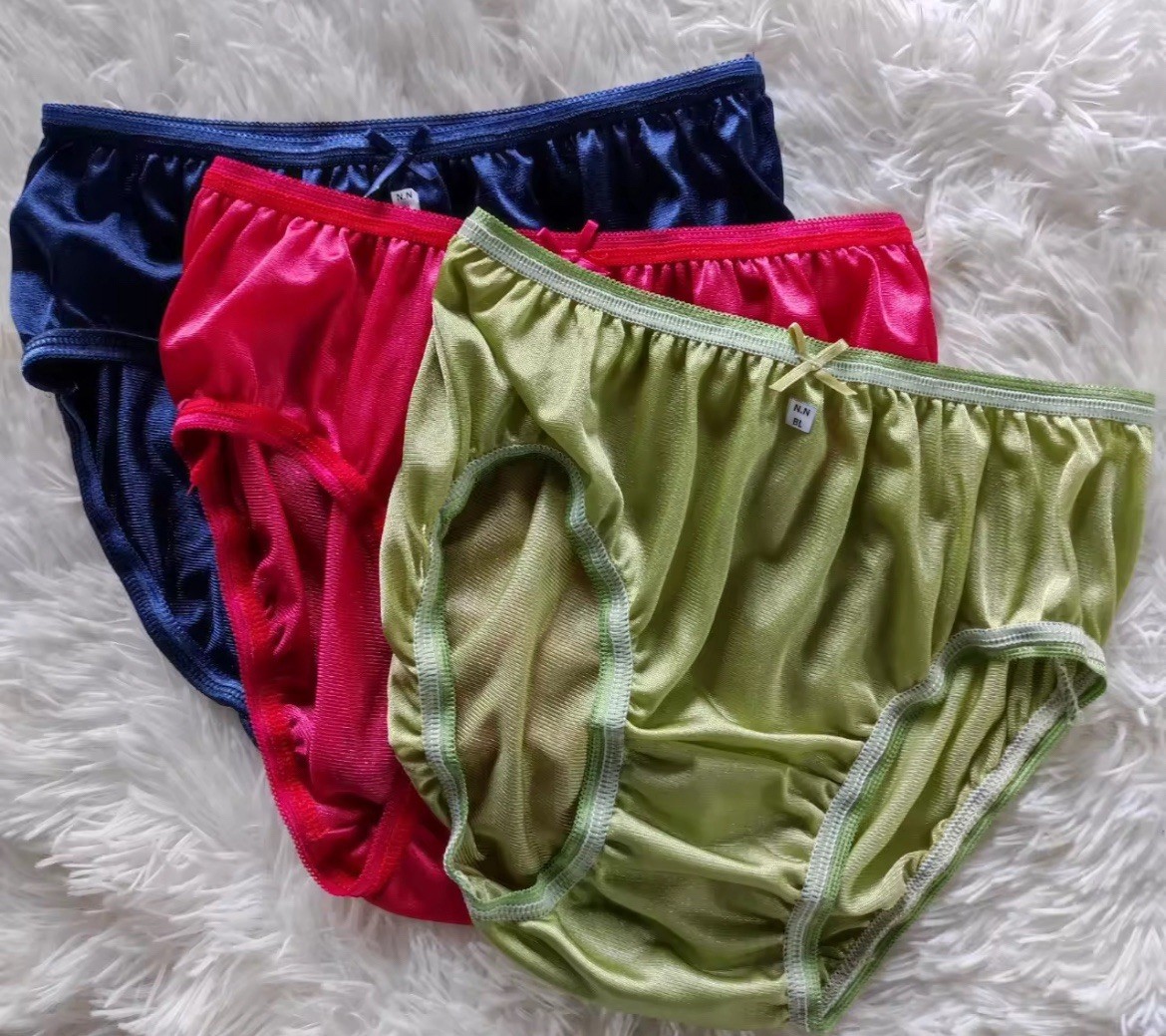 Women Bikini Nylon Briefs Soft Smooth Mixed Colors L Waist 28-32 Hip 32-38