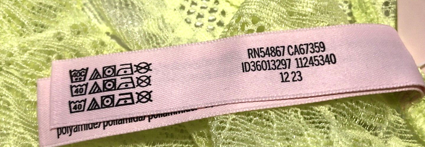 Victorias Secret NWT XL Lace Up Thong Panty Neon Green The Lacie Floral Cute
