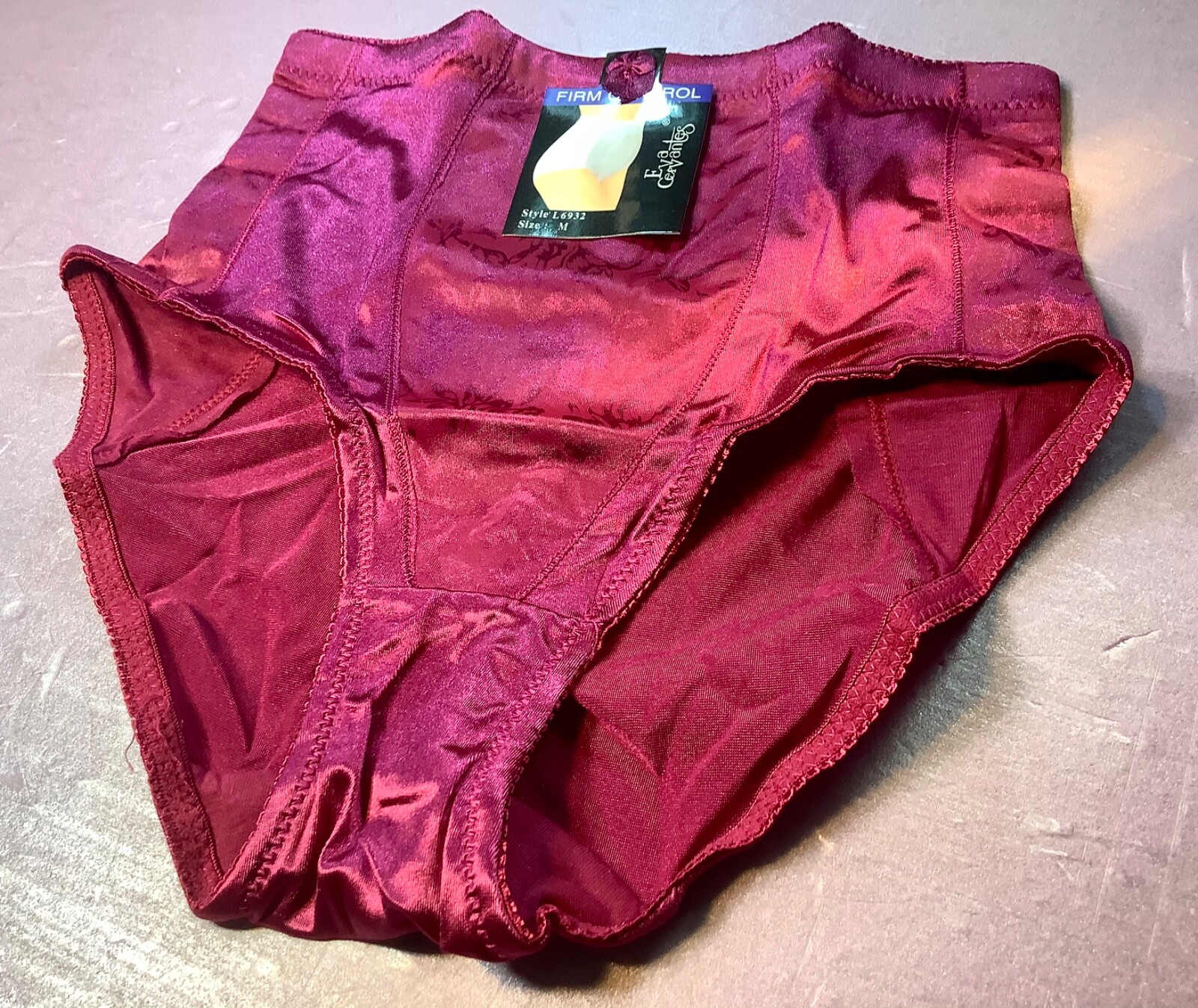 Women Panties,Briefs”Eva Cervantes”Size M. Purple Soft shiny Satin W/decoration