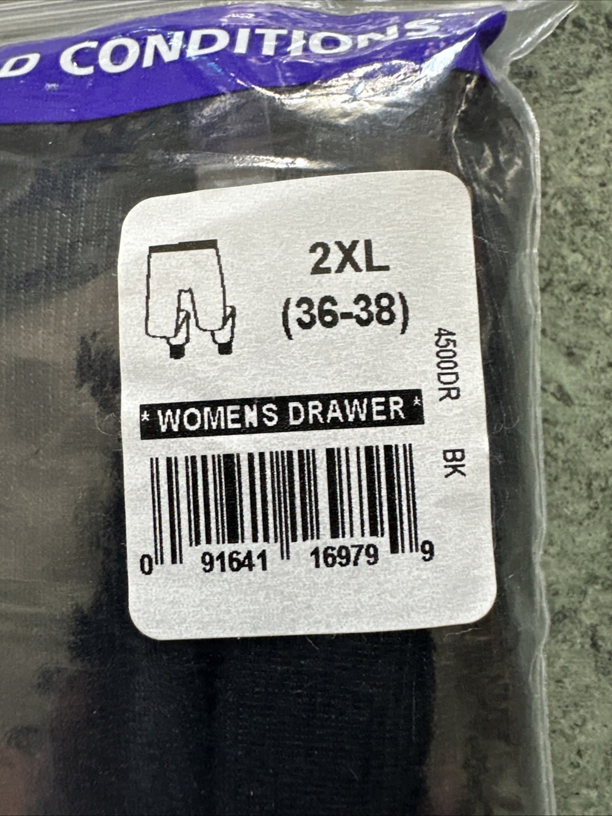 Indera Silvadur Womens 2XL Thermal Underwear Black Rib Knit Comfort Everyday