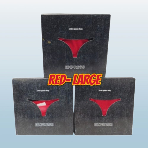 EXPRESS INTIMATES COTTON SPANDEX THONG PANTY RED SIZE LARGE BOXED LOT OF 3