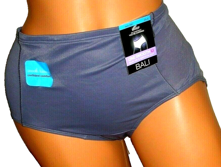 Panties Lingerie Bali One Smooth U Gray Brief Sz 9 2XL Adult Gift