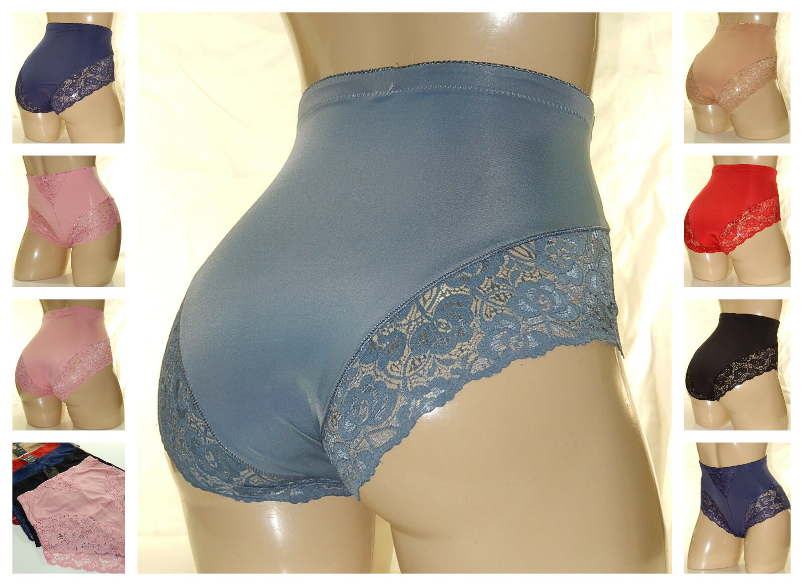 2-6 Gorgeous HIGH WAIST Briefs Tummy Control GIRDLE Lace SHAPER Panties S-5XL