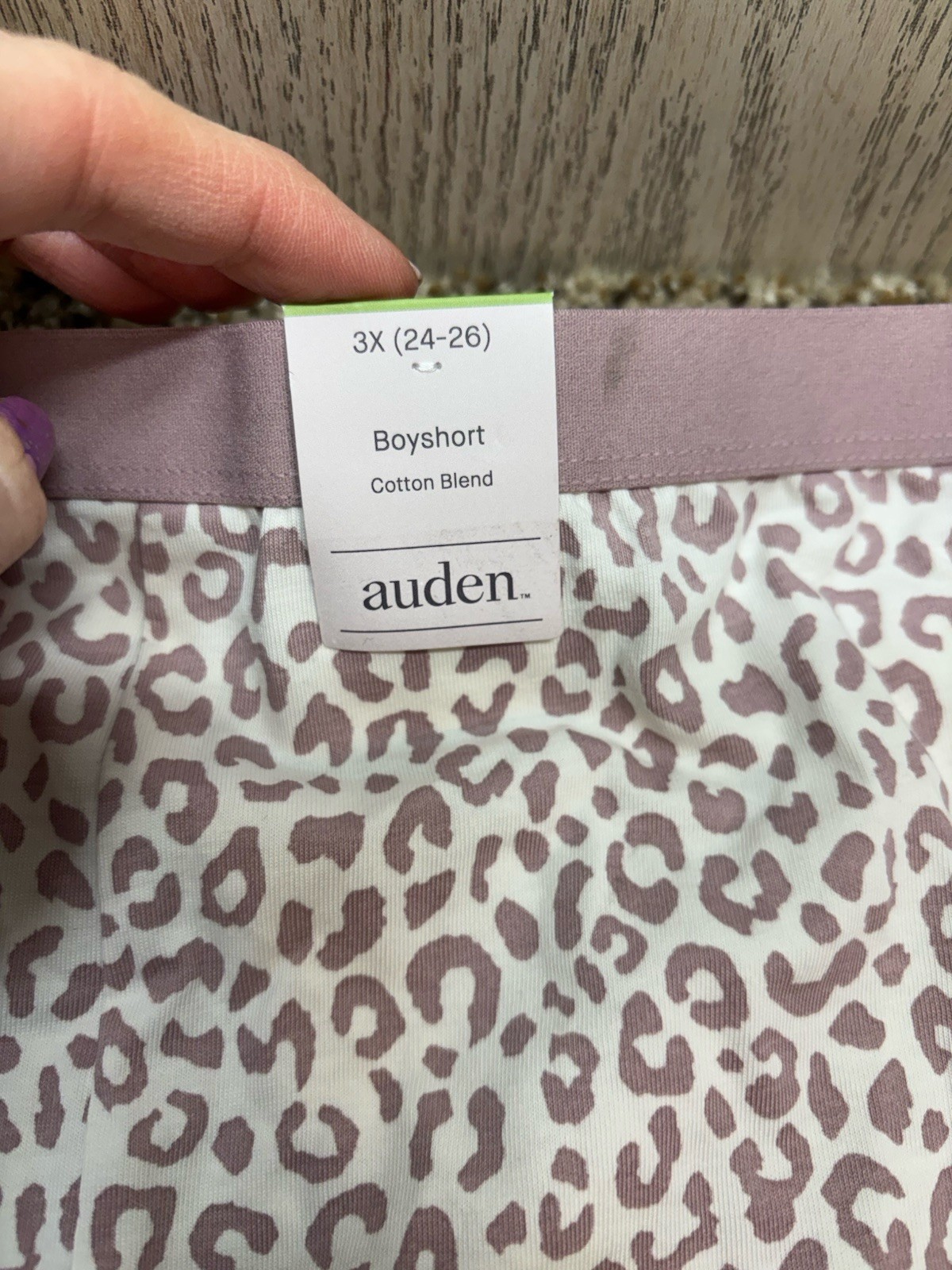Auden Multi-Color Cotton Blend Boyshort Panty. Size: 3X (24-26).