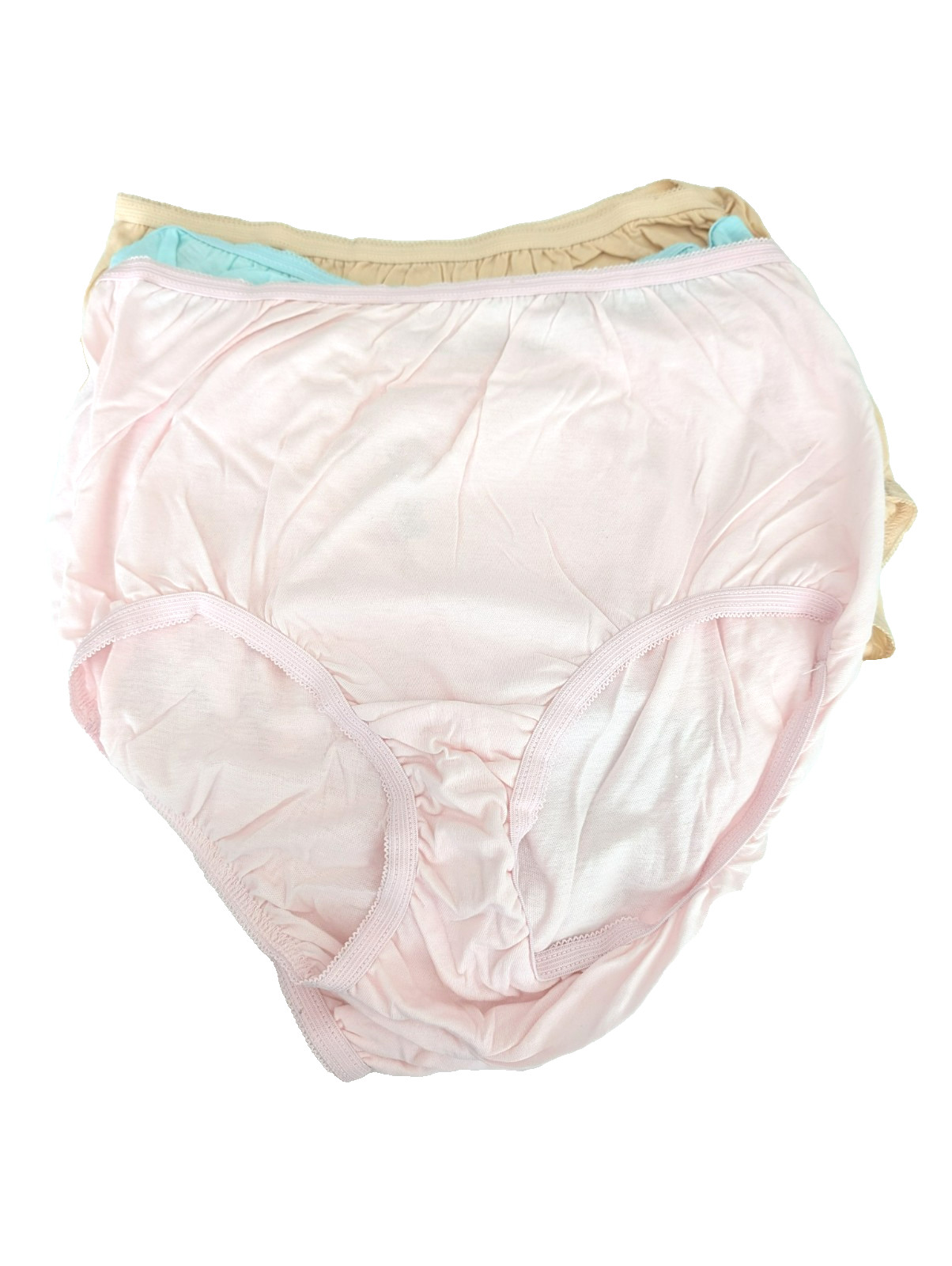 Vintage Comfort Choice 6 Pair Pack Cotton Brief Panties Size 8 NOS Pink Blue Tan