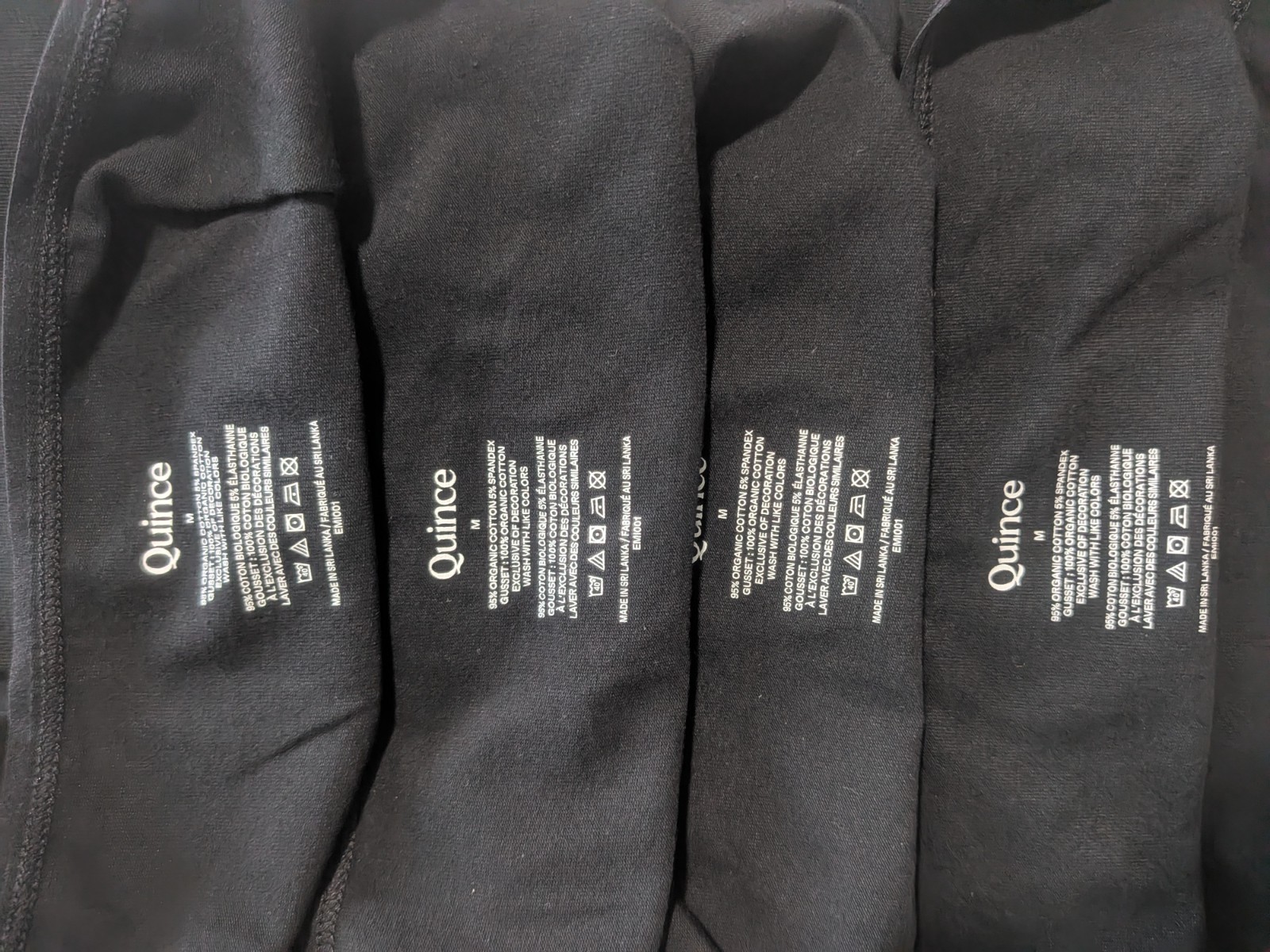 Quince Size M Bundle 4 Panties NWOT Organic Cotton Breif Black