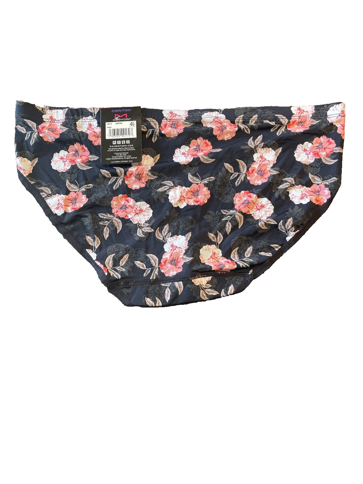 NWT Maidenform Bikini Panty Womens XLL Black Lace Coral Floral Sissy Whimsical