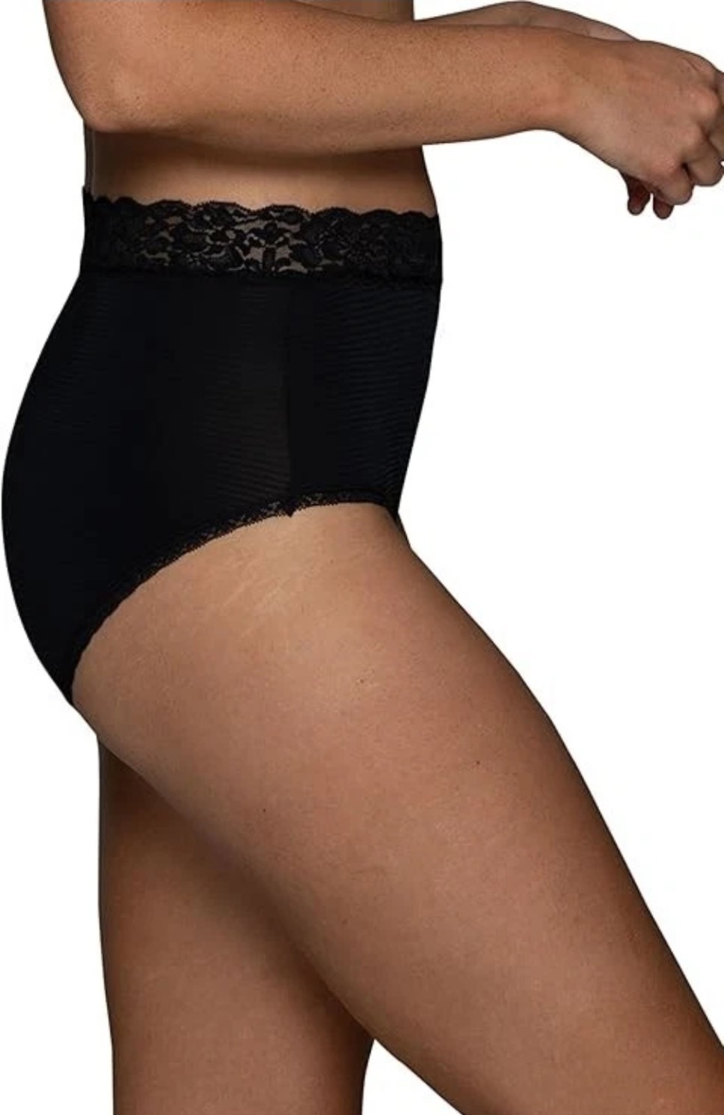 Vanity Fair 13281 Flattering Lace Brief Panty Black NWT 9/2XL
