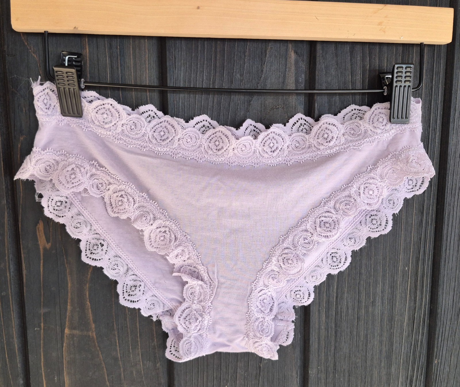 LAURA ASHLEY Bikini Hipster Panty Size M medium lilac purple rose flower boho