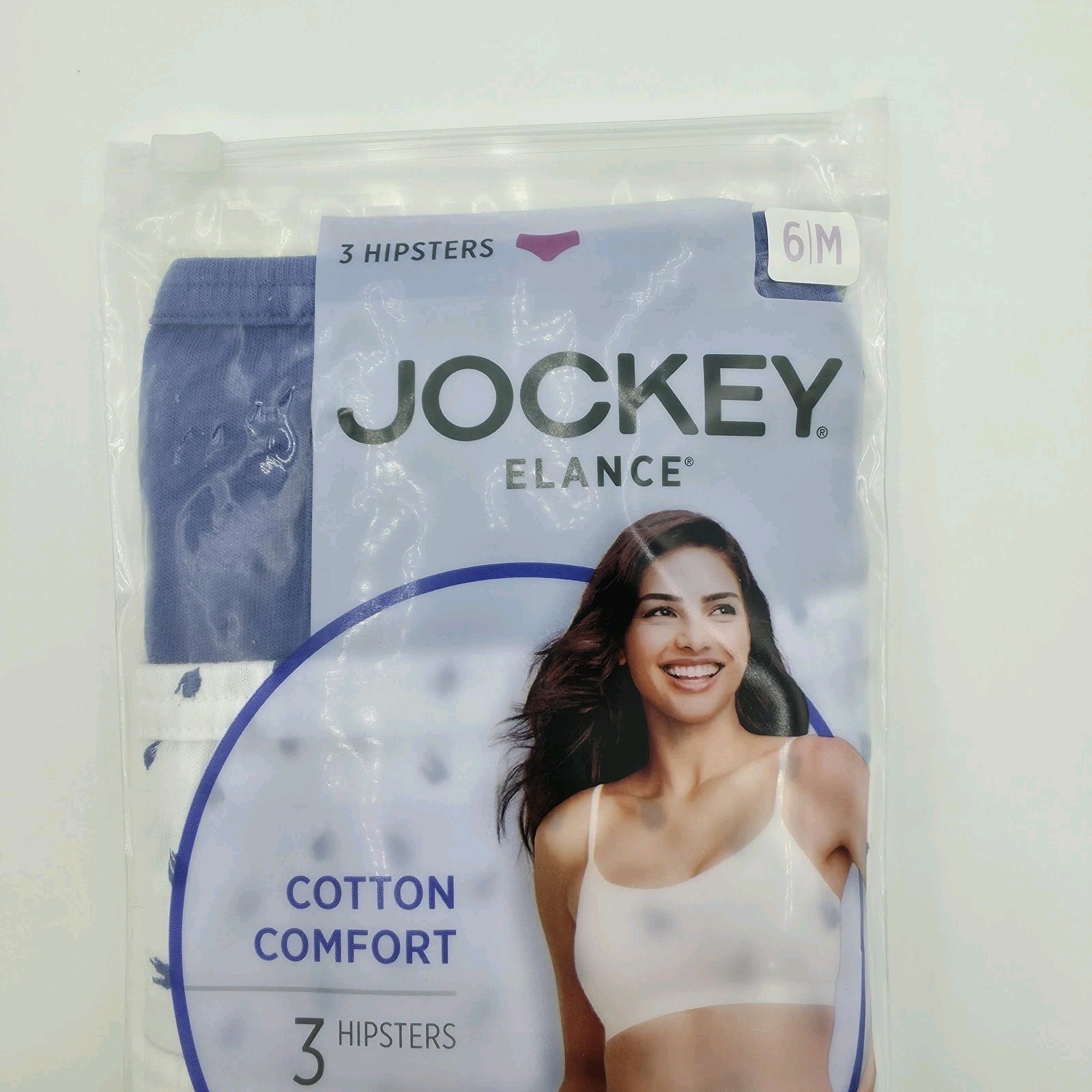 Jockey Elance Cotton Comfort Hipster Panties Womens 6/M Multicolor Floral 3 Pack