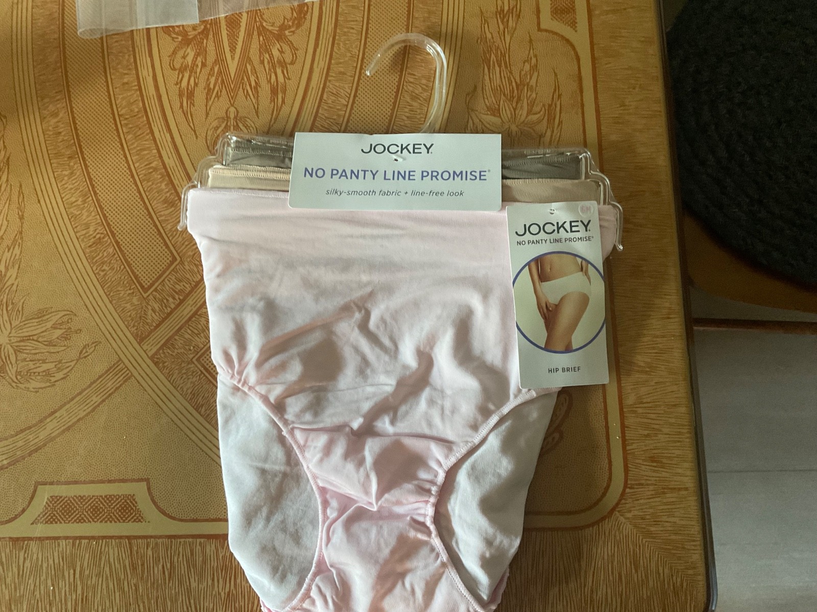 Jockey No Panty Line Promise PInk and Tan Mix Hip Briefs- Set of 3-Size 6-NWT