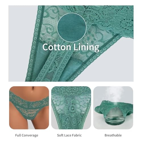 Lace Thongs For Women Plus Size Sexy Underwear T 4X-Large T-back Multicolor