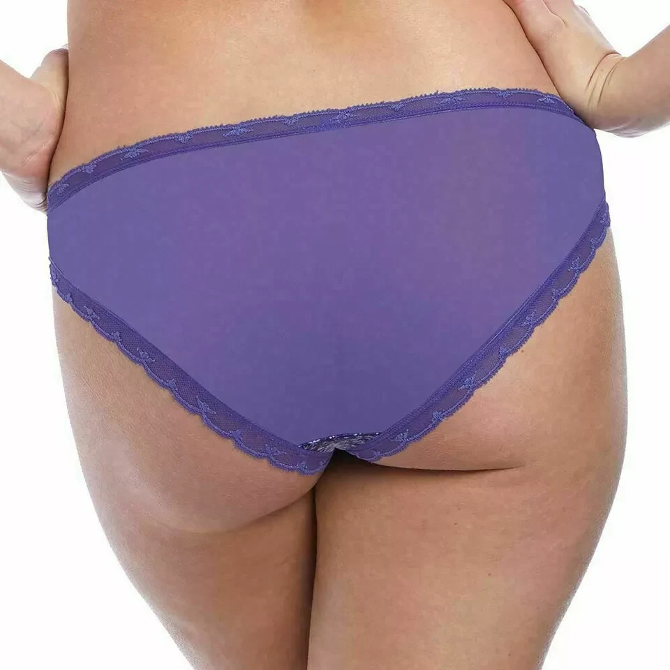 Freya Jasmine Meadow Brief XS 8 10 Denim Blue Floral Mesh Rear Knickers 3145 New